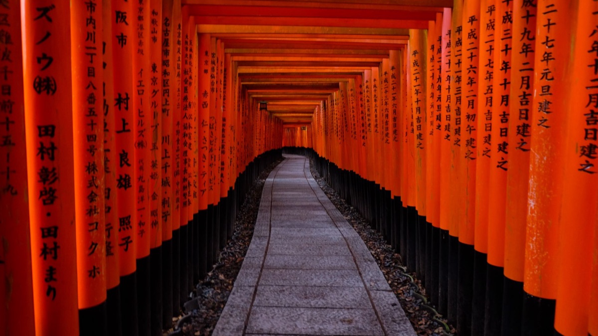 porte d'un shrine traditionnel japonais