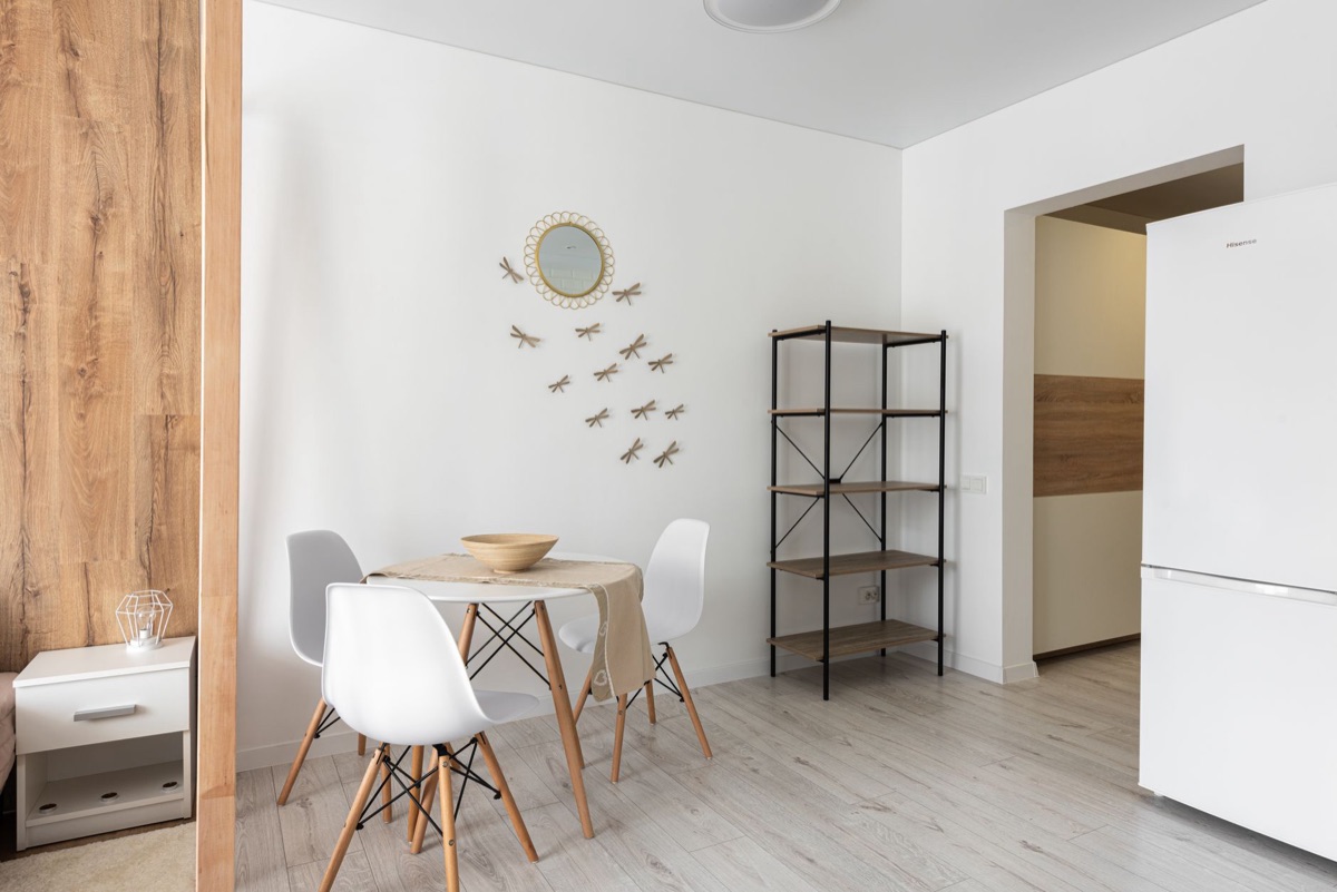 Tokyo apartment with white walls and a living room