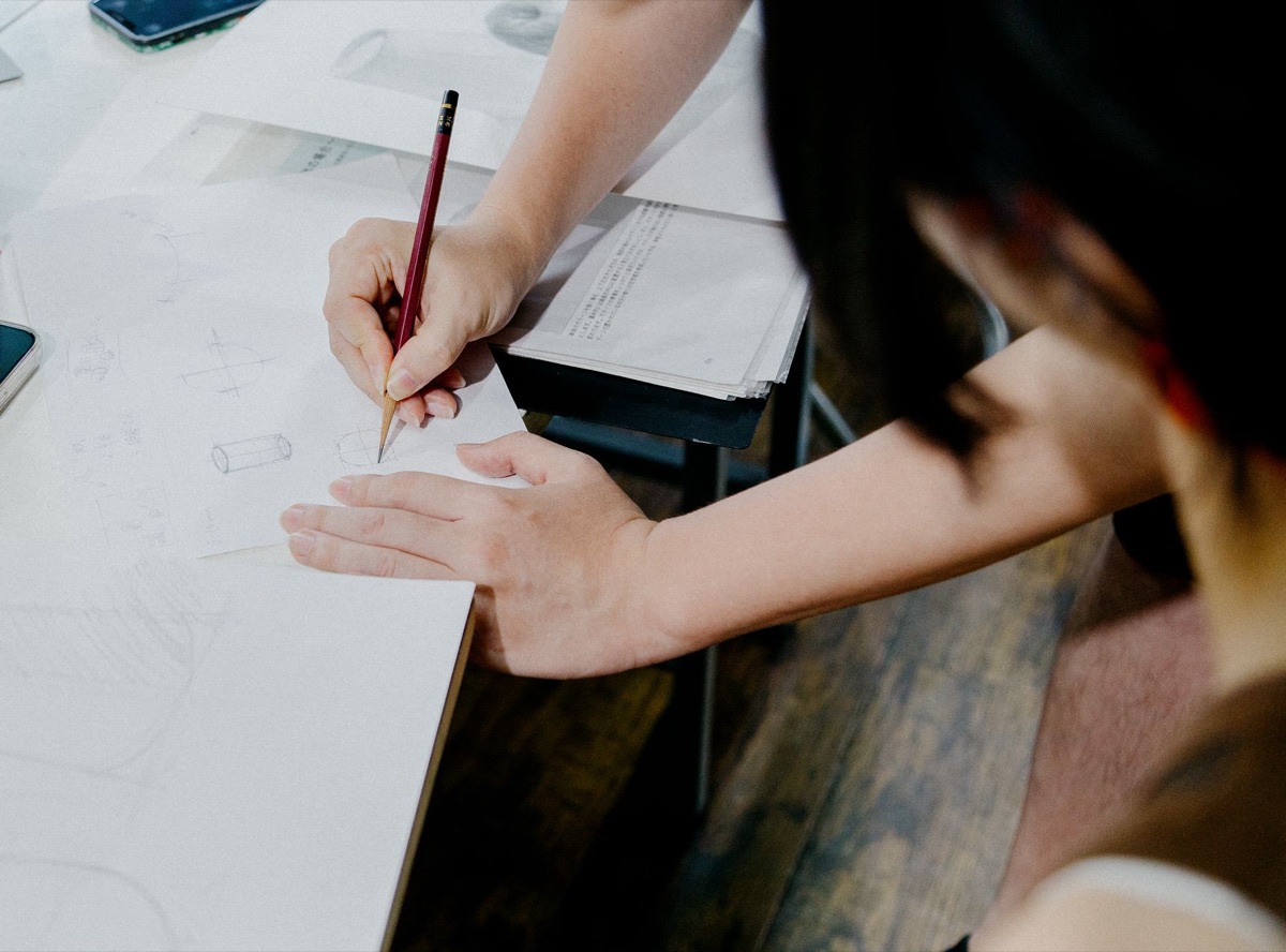 Japanese artist at work