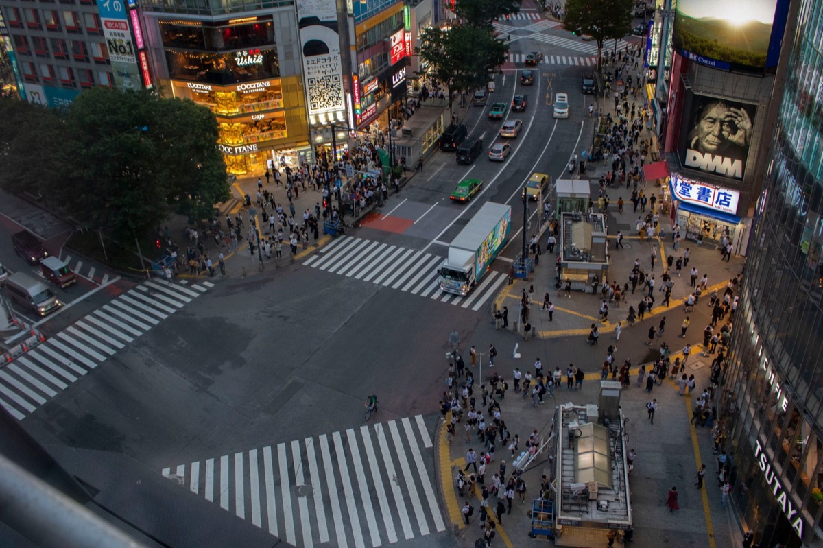 Uitzicht over de stad vanaf het Shibuya Sky observatieplatform